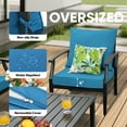 thumbnail image 6 of JOYURE 4 pieces Patio Furniture Set w/loveseat,Coffe Table,Outdoor Conversation Metal Sofa with High Back and Thick Cushion,for Backyard,Garden,Peacock blue, 6 of 6