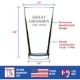 thumbnail image 4 of Bevvee Pint Glass 16 oz Bold 2025 Great Grandpa Great Grandpa Gifts Beer Glasses, 4 of 4