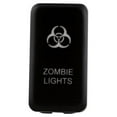 thumbnail image 2 of 12V Push Switch Blue LED Light | Hard Plastic Rocker Switch | Compatible with Land Cruiser 100 Series 1998-2007 Prado 120 Series 2003-2009 Hilux KUN26R GGN15R 3A SPST | Etched Symbol | ABS | Panel, 2 of 9