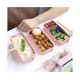 thumbnail image 2 of Fiambrera Bento Box, fiambrera apilable con compartimentos 3 en 1, recipiente para almuerzo de paja de trigo con utensilios, sin BPA, apta para microondas, color rosa, 2 of 5