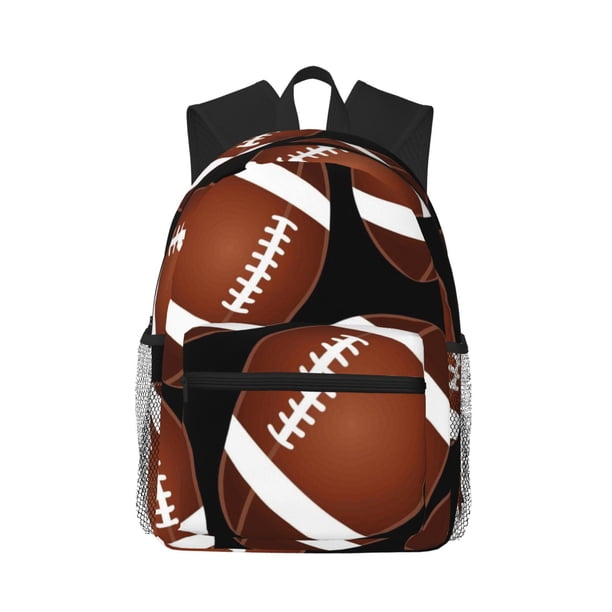 Easygdp Brown Football On Black Mochila Casual para Portátil, Mochila para Escuela, Viajes, Negocios
