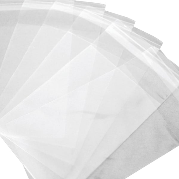 Protective Polypropylene Storage Bags 100 Bags 4-1/4x6-1/8 Crystal Clear Mat Board Center with Flap 