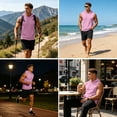 thumbnail image 7 of LWavelet Hooded Tank Tops for Men Loose Fit Breathable Sleeveless Shirts Casual Athletic Running Tops with Hat, 7 of 7