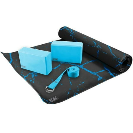 EDX by Endurance 4-Piece Marble Blue Yoga Kit