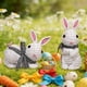 thumbnail image 5 of Pair Pack Easter Resin Rattan Effect Bunny Ornament Home Decor Garden Patio Home Decoration, 5 of 6