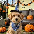 thumbnail image 5 of Aoznliie Dog Bandana, Halloween Hat & Scarf Set for Cats Small Dogs, 18x26 inch Pet Costume for Porch Geese, Blue, 5 of 7
