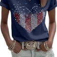 thumbnail image 5 of Levmjia Womens Top Casual T Shirt Printed 250th Anniversary Independent Day Short Sleeve Round Neck Polyester Blouse Fashion Loose Fit Comfortable Daily Wear Summer, 5 of 5
