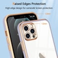 thumbnail image 5 of Case Compatible with iPhone 12 Pro Case Crystal Clear Transparent Design Back Bumper Shockproof Slim Fit Soft TPU Silicone Protective Phone Case Cover for iPhone 12 Pro 6.1 inch, Purple, 5 of 14