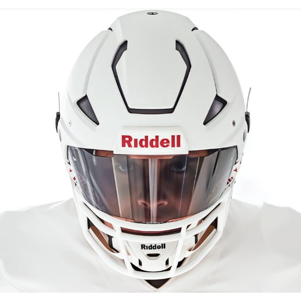 Casco Para Fútbol Americano Riddell Axiom Blanco Juvenil-Adulto Con Barra, Mica, Barbiquejo