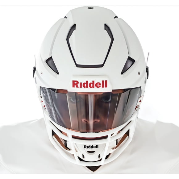 Casco Para Fútbol Americano Riddell Axiom Blanco Juvenil-Adulto Con Barra, Mica, Barbiquejo