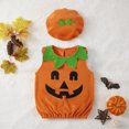 thumbnail image 3 of Toddler Girl Boy Halloween Pumpkin Costume Fancy Clothes Sleeveless Outfits Hat 18-24 Months, 3 of 11