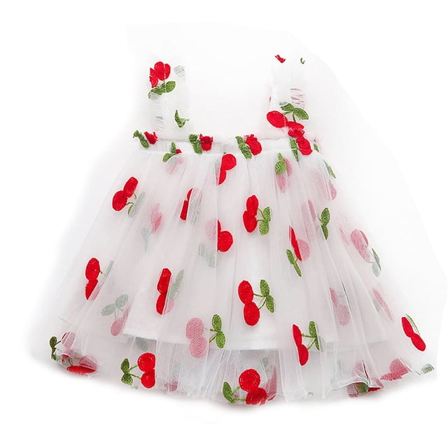 Laklulu Vestido para bebés y niñas pequeñas, Vestido sin Mangas de Princesa de Tul para bebés, Vestido sin Mangas, Falda con Tirantes de Malla, Blanco, 100 cm
