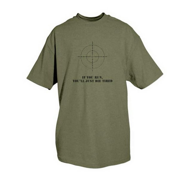 Fox Outdoor Themed One-Sided Imprinted T-Shirts - Olive Drab - Large
