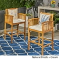 thumbnail image 3 of Christopher Knight Home Casa Outdoor Acacia Bar Stools by  (Set of 2) Grey, 3 of 5