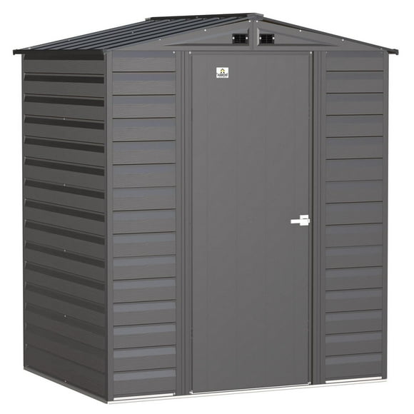 Arrow Select Steel Storage Shed, 6x5, Gris anthracite