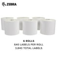 thumbnail image 4 of Zebra 4 x 4 in Direct Thermal Paper Labels Z-Perform 2000D Permanent Adhesive Shipping Labels - 1 in Core - 6 Rolls, 4 of 7