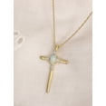 thumbnail image 2 of JewelersClub Opal Cross Necklaces for Women – 14k Gold over Silver Cross Necklace for Women Over .925 Sterling Silver Cross with White Diamond Accents – Hypoallergenic Cross Pendant, 2 of 5