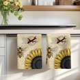 thumbnail image 7 of Farmhouse Sunflowers Kitchen Towels Set of 1, Vintage Bees Airplane Country Floral Absorbent Dish Towels for Kitchen, Microfiber Hand Towel, Quick Drying Tea Towel for Cleaning Decorative Dishcloths, 7 of 7
