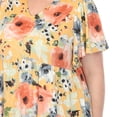thumbnail image 5 of White Mark Women's Plus Size V-Neck Vintage Floral Short Sleeve Dress, 5 of 6