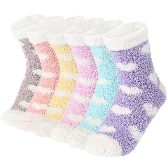 Plush Slipper Socks Women - Colorful Warm Fuzzy