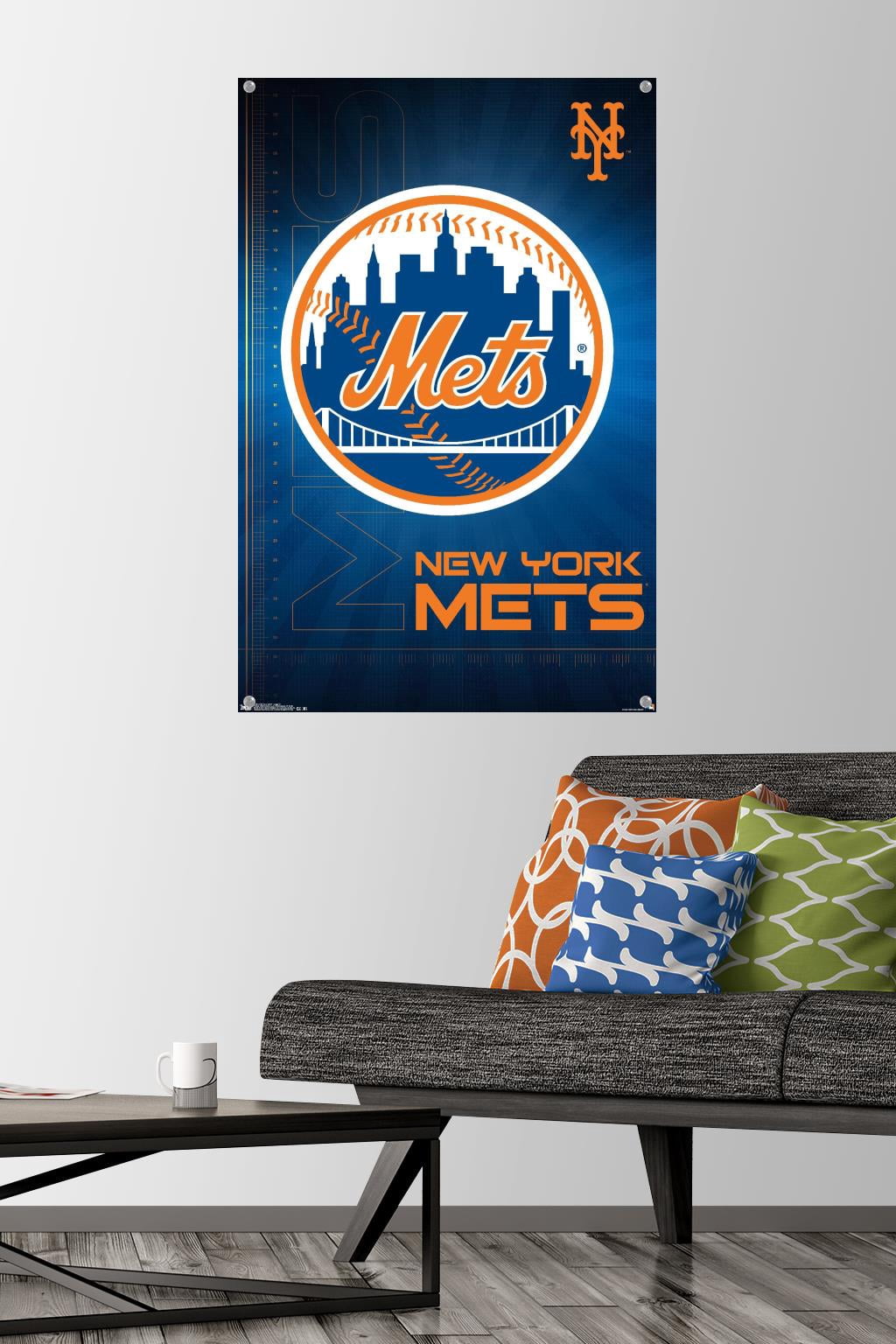 MLB New York Mets - Logo 16 Wall Poster with Push Pins, 22.375" x 34"