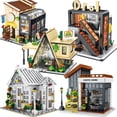 thumbnail image 2 of Bloques de construcción de casa Modular para niñas, juguete de ladrillos para armar cafetería, restaurante, tienda minorista, tienda de comida, vista de calle de ciudad, 2023, 2 of 4