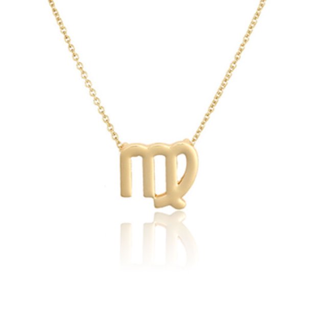 Ins Doce Signo del zodiaco Amistad Collar Ins Joyería Cadena Encanto Chic Cómodo Personalidad Colgante Accesorio de moda Virgo oro Inevent AP009334-04