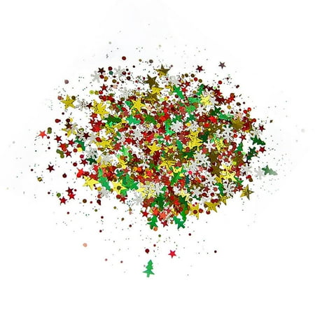 KALLORY Iridescent Confetti 2 Packs of 20g Glitter Powder Sequins for Kids Party Favours 3.93x2.36x0.12in Bright Color