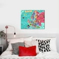 thumbnail image 4 of Logiee Cartoon Map Of Europe Print Canvas Wall Art ,Art Poster,Canvas Decorative Picture,Decor Wall Pictures for Living Room Bedroom Bathroom,Ready to Hang, 4 of 6