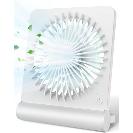 

Desk Fan On-The-Go Small But Powerful Portable Fan Battery Operated 220° Tilt Folding Ultra Quiet mini Personal Fan Strong Wind 3 Speed Adjustable For Office Desktop Travel (White)