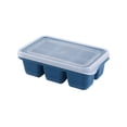 thumbnail image 1 of Moldes para bandejas de cubitos de hielo Bewildely con tapa 6 rejillas reutilizables de silicona Azul, 1 of 6