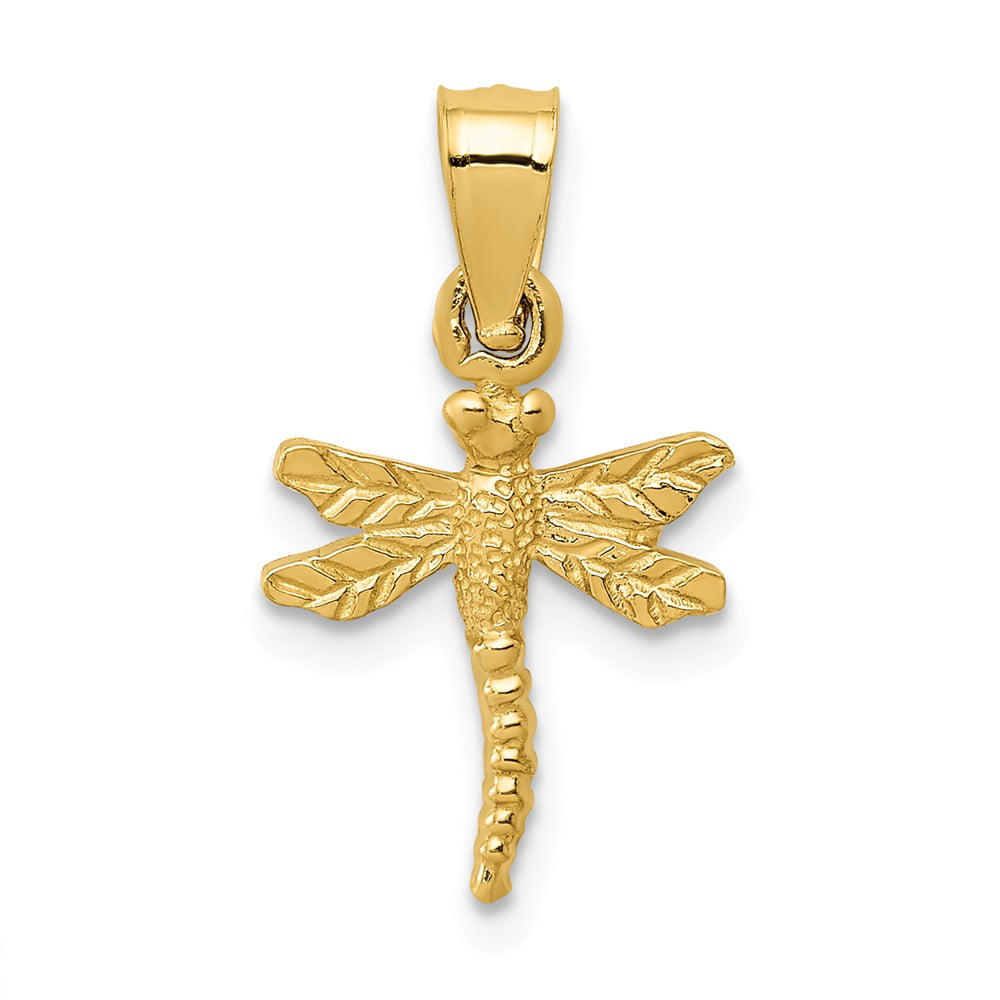Discount Jewelers - Real 14kt Yellow Gold Dragonfly Pendant - Walmart ...