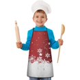 thumbnail image 2 of Red Christmas Snowflake Pattern Kids Aprons for Girls and Boys,Adjustable Neck Strap Toddler Aprons for Kids Cooking Baking, 2 of 7