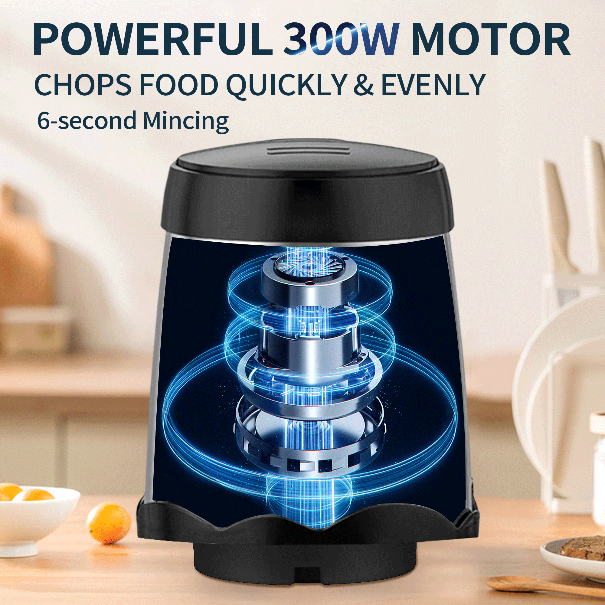 MULISOFT Electric Food Chopper, 3L Food Processor for Vegetable Meat Fruit, Meat Grinder, 2-Speed