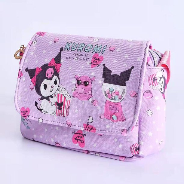 Sanrio-Bolso de mano de cuero impermeable con dibujos animados para niños, bolsa de mano de estilo informal, a la moda, para cosméticos