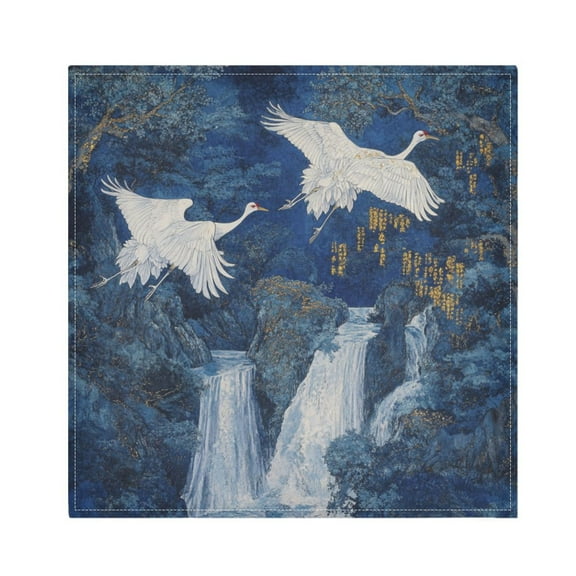 WOBOGO Land Of Wild Cranes Cloth Napkins 1 Piece Soft Elegant Touch Durable Absorbent Quick Drying for Elegant Dining