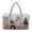 Camper Pine Tree Pattern, variant on Pink Cat Print Large Quilted Duffle Bag for Women, Cute Weekender Travel Overnight Bag Carry On Gym Dance Tote with Zipper Pockets