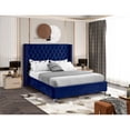 thumbnail image 3 of Meridian Furniture Aiden Velvet Queen Bed-Color:Navy Velvet,Style:Contemporary, 3 of 8