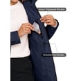 thumbnail image 3 of Wantdo Ladies' Plus Size Detachable Hood Rain Jacket Warm Windproof Waterproof Lightweight Jacket for Hiking Navy 2XL, 3 of 8