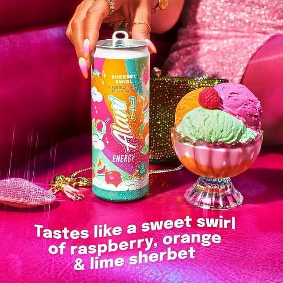 New Alani Energy Drinks Winter Wonderland, Sherbet Swirl, Blue Slush Variety Pack Sugar-Free, Low-Calorie, Energy Boost Drink 12 fl oz (Pack of 6)