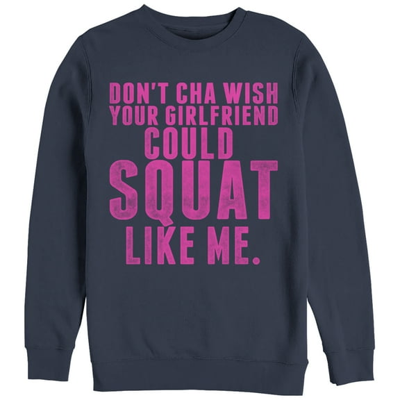 Women's CHIN UP Squat Like Me Sweatshirt Navy Blue Medium