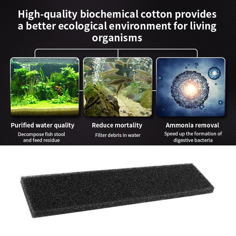 2pcs Aquarium Fish Tank Black Cotton Filter Foam Sponge Pond Protector In CA 