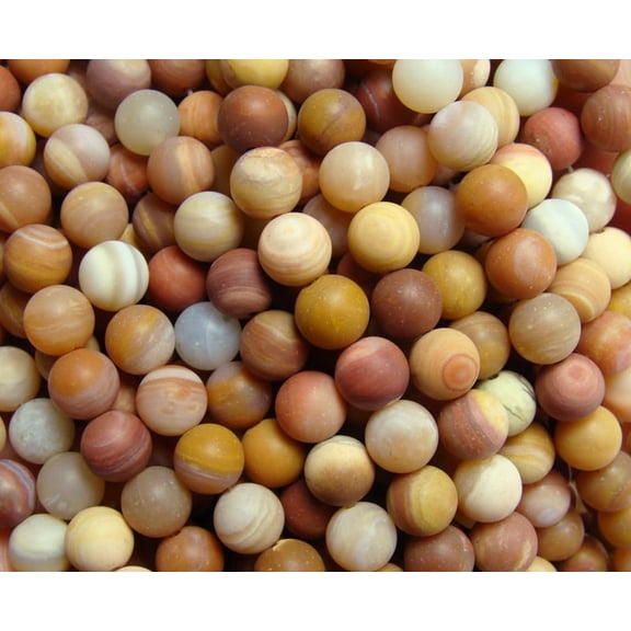 8mm African Petrified Wood Agate Matte Round Beads ForJewelry Making