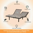 thumbnail image 3 of ESHINE Adjustable Bed Frame with 12 inch Split Queen Top Gel Memory Foam Mattress, Massage, USB Ports, Underbed Light, Head and Foot Incline, Grey Split Queen, 3 of 9