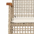 thumbnail image 3 of vidaXL 7 Piece Garden Dining Set with Cushions Beige Poly Rattan, 3 of 5