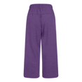 thumbnail image 4 of Susanny Women's Petite Gaucho Low Waist Capri Pants Athletic with Pockets Lightweight Pull on Capris Drawstring Cropped Crop Pants Purple S, 4 of 4
