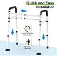 thumbnail image 6 of Stand Alone Toilet Safety Rail - Adjustable Width & Height Fit Any Toilet, Medical Toilet Frame for Elderly Handicap Disabled (Black), 6 of 14