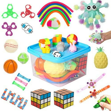 32 Pack Sensory Fidget Toys Set, Fidget Toys for Adults Anxiety Stress Relief Toys for Kids Autism ADHD Perfect for Stocking Stuffers, Pinata Goodie Filler, Parties, Class Room Prizes and Carnival