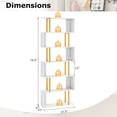 thumbnail image 3 of Gymax 2 PCS 6-Tier Geometric Bookcase 74.5-Inch S-Shaped Bookshelf w/ Metal Frame Gold, 3 of 10