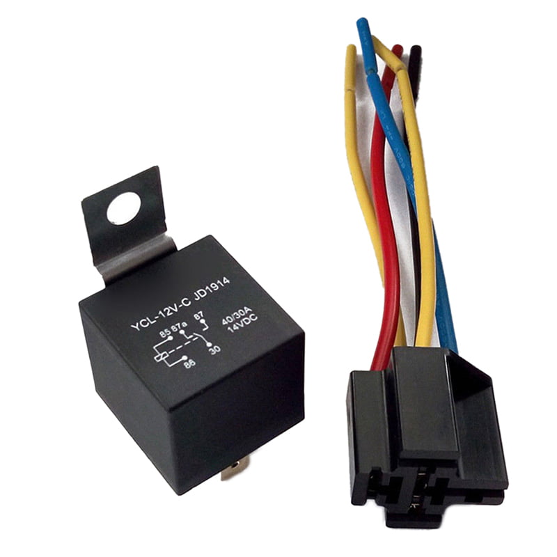 5 DC 12V Car SPDT Automotive Relay 5 Pin 5 Wires w/Harness Socket 30/40 Amp New 